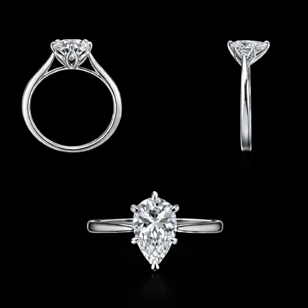 Ring CAD shown from several design angles