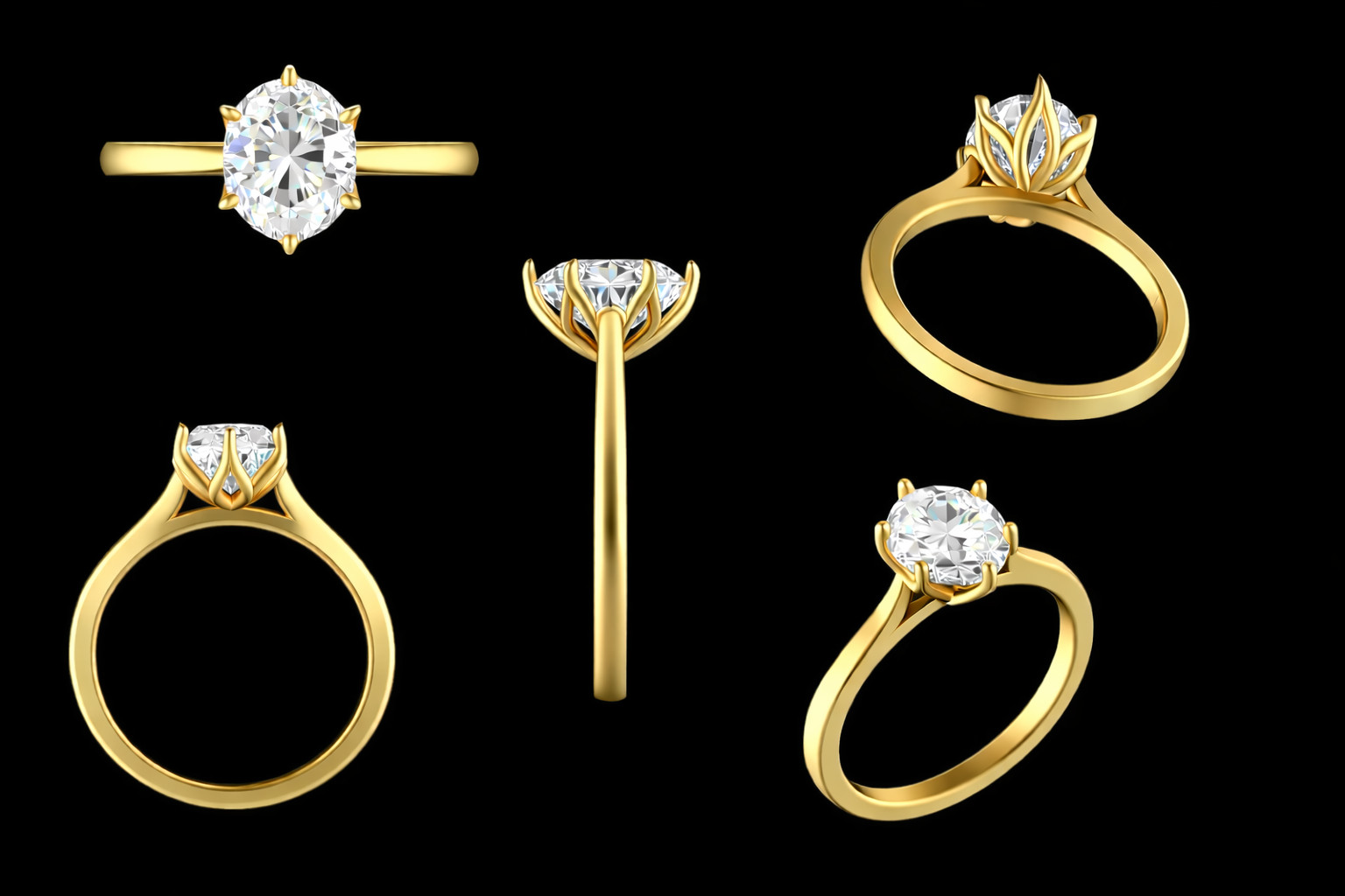 CAD study of a detailed ring setting