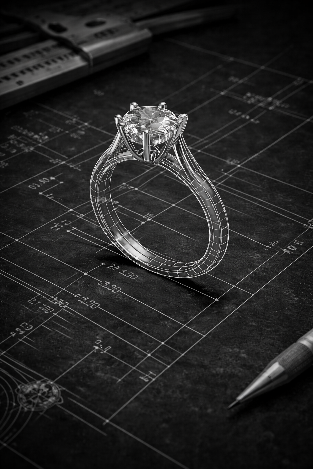 CAD design for bespoke engagement ring